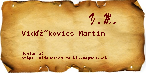 Vidákovics Martin névjegykártya