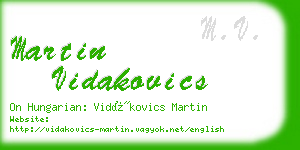 martin vidakovics business card